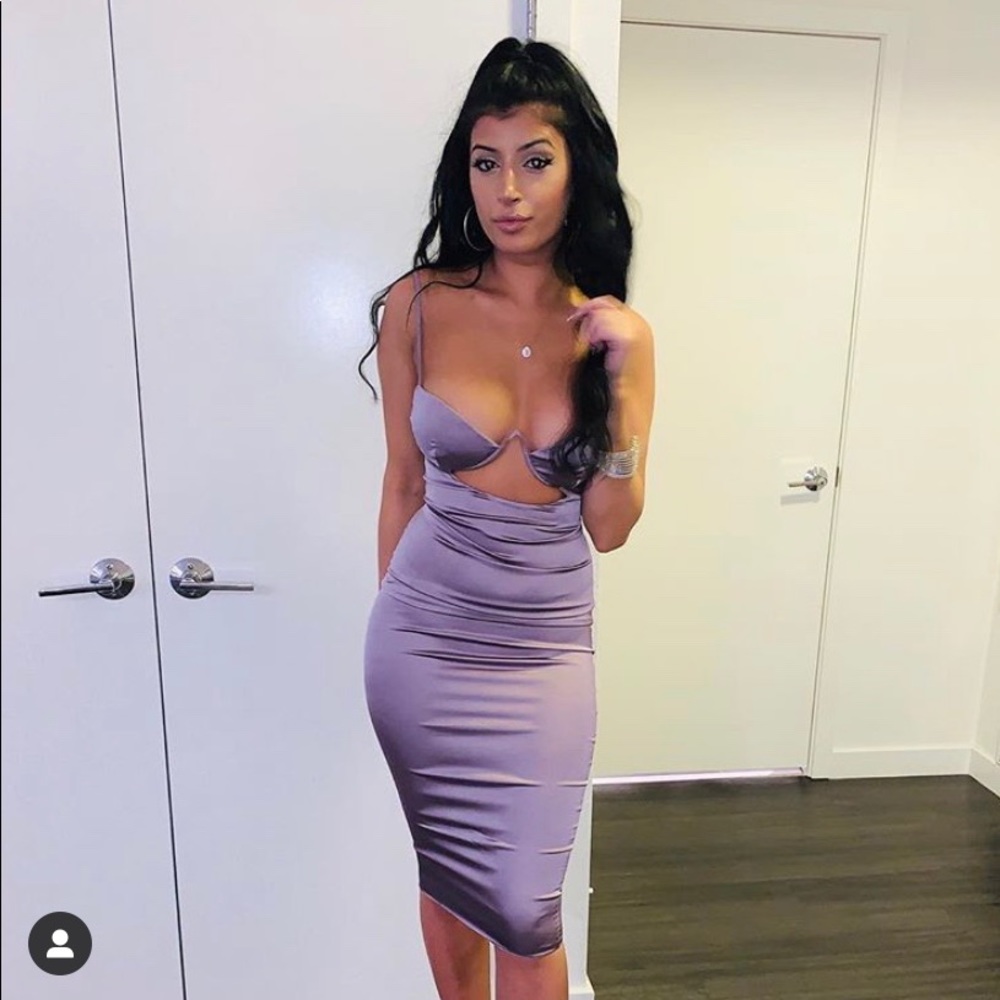 Lavender satin dress